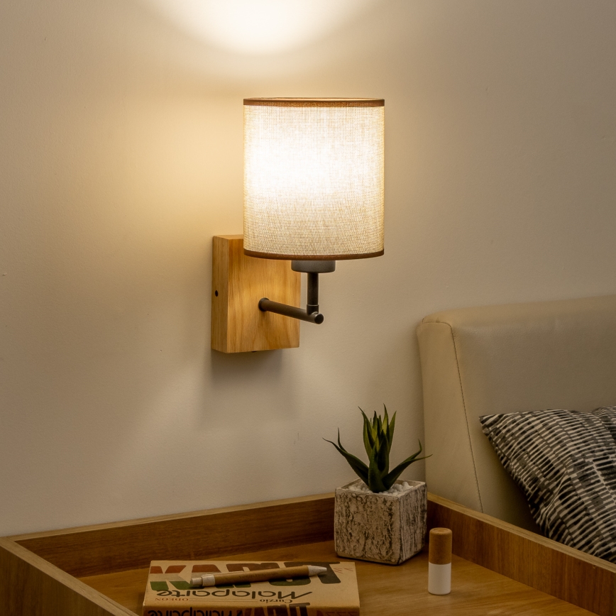 Brilagi - Zidna lampa NUBILA WOOD 1xE27/25W/230V hrast/braon