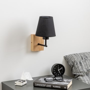 Brilagi - Zidna lampa NUBILA WOOD 1xE27/25W/230V hrast/crno