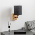 Brilagi - Zidna lampa NUBILA WOOD 1xE27/25W/230V hrast/crno