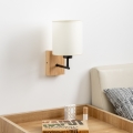 Brilagi - Zidna lampa NUBILA WOOD 1xE27/25W/230V hrast/crno/kremasta