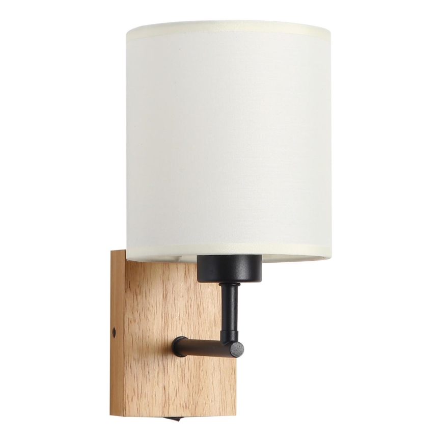 Brilagi - Zidna lampa NUBILA WOOD 1xE27/25W/230V hrast/crno/kremasta