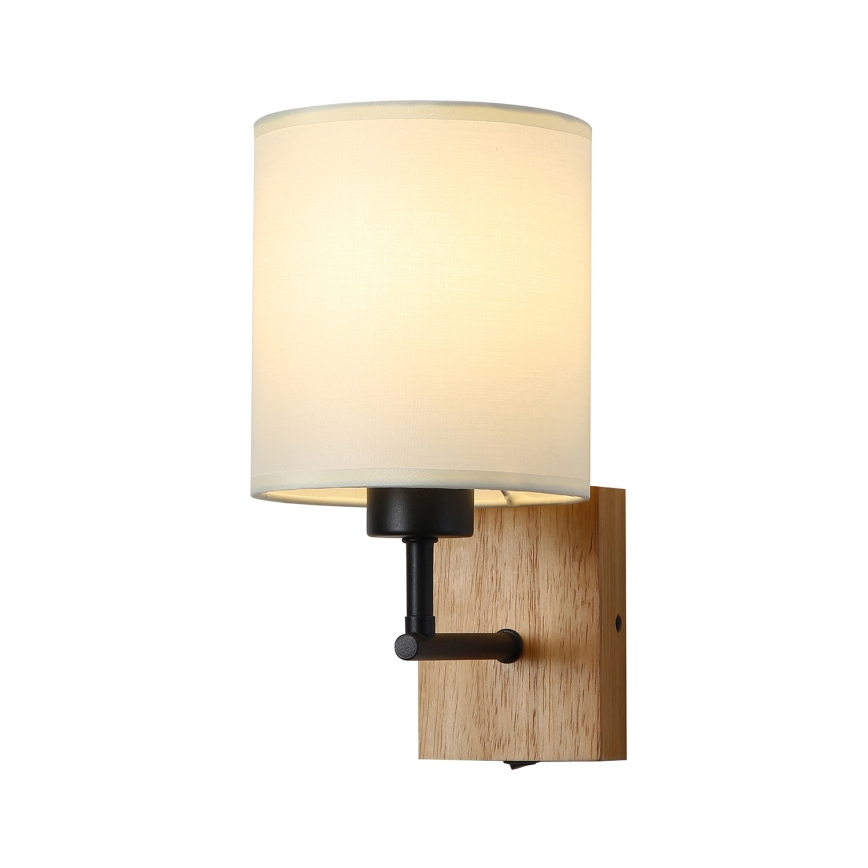 Brilagi - Zidna lampa NUBILA WOOD 1xE27/25W/230V hrast/crno/kremasta