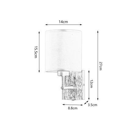 Brilagi - Zidna lampa NUBILA WOOD 1xE27/25W/230V hrast/crno/kremasta
