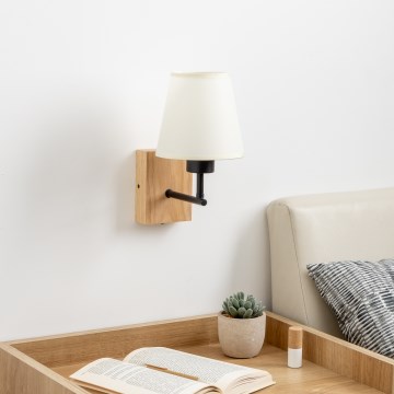 Brilagi - Zidna lampa NUBILA WOOD 1xE27/25W/230V hrast/kremasta