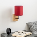 Brilagi - Zidna lampa NUBILA WOOD 1xE27/25W/230V hrast/pompejska crveno