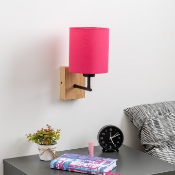 Brilagi - Zidna lampa NUBILA WOOD 1xE27/25W/230V hrast/roze