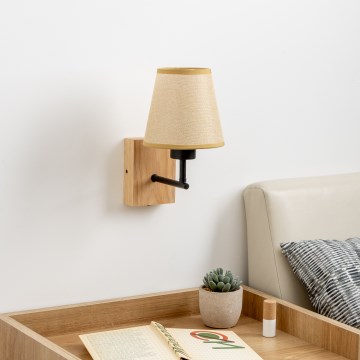 Brilagi - Zidna lampa NUBILA WOOD 1xE27/25W/230V hrast/svetlobraon