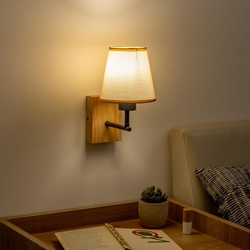 Brilagi - Zidna lampa NUBILA WOOD 1xE27/25W/230V hrast/svetlobraon
