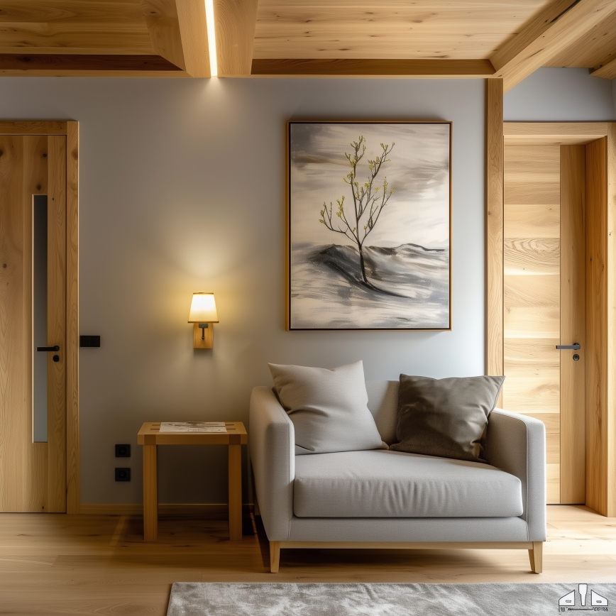 Brilagi - Zidna lampa NUBILA WOOD 1xE27/25W/230V hrast/svetlobraon