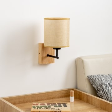 Brilagi - Zidna lampa NUBILA WOOD 1xE27/25W/230V hrast/svetlobraon