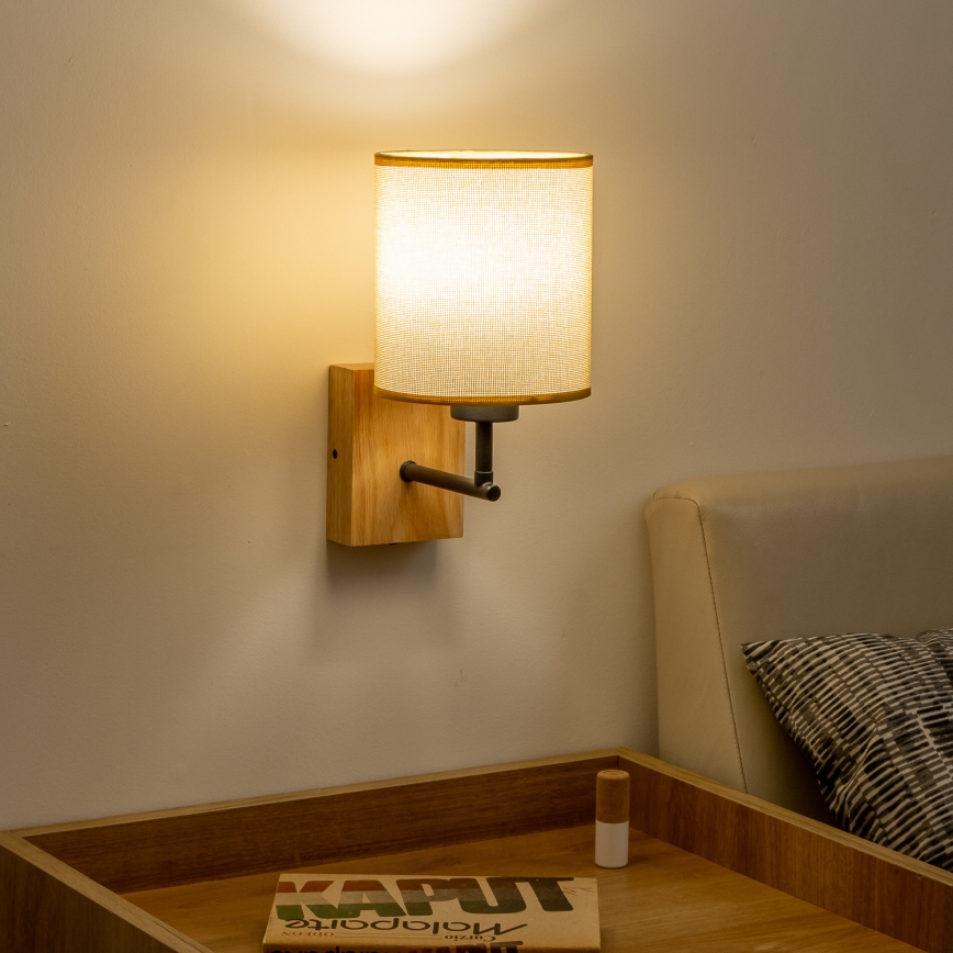 Brilagi - Zidna lampa NUBILA WOOD 1xE27/25W/230V hrast/svetlobraon