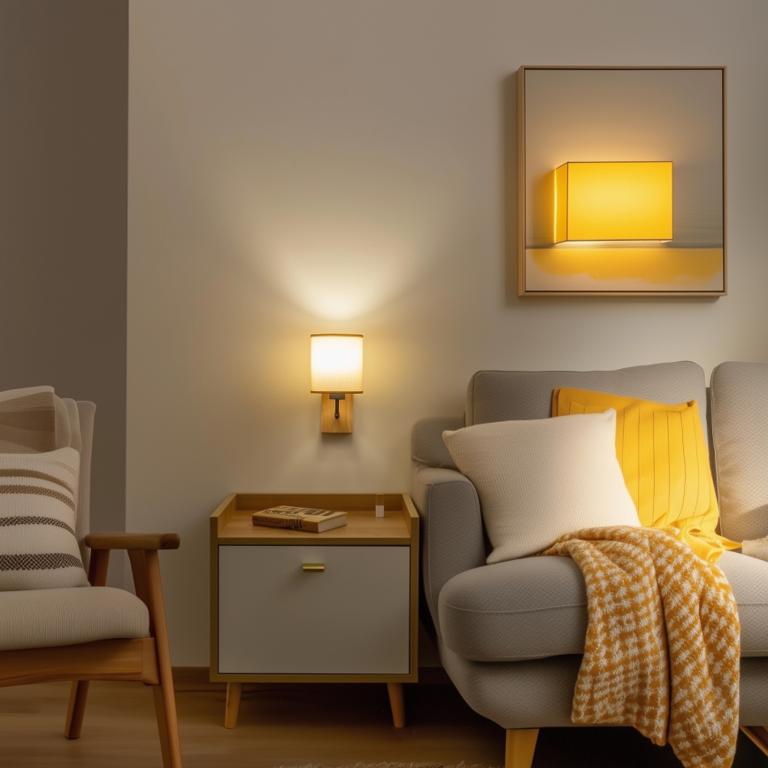 Brilagi - Zidna lampa NUBILA WOOD 1xE27/25W/230V hrast/svetlobraon