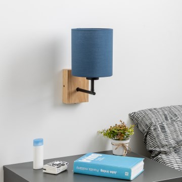 Brilagi - Zidna lampa NUBILA WOOD 1xE27/25W/230V hrast/tamno plavi