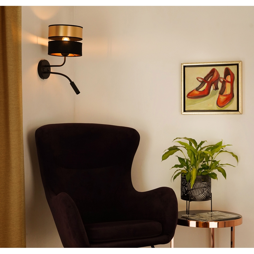 Brilagi - Zidna lampa ROYAL 1xE27/15W/230V + 1xG9/3W crno/zlatna