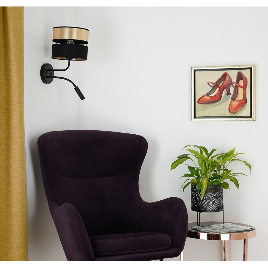 Brilagi - Zidna lampa ROYAL 1xE27/15W/230V + 1xG9/3W crno/zlatna