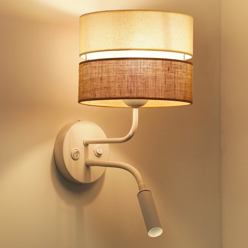 Brilagi - Zidna lampa ROYAL YUTE 1xE27/15W/230V + 1xG9/6W bež/kremasta/bela
