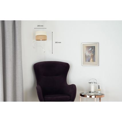 Brilagi - Zidna lampa ROYAL YUTE 1xE27/15W/230V + 1xG9/6W bež/kremasta/bela