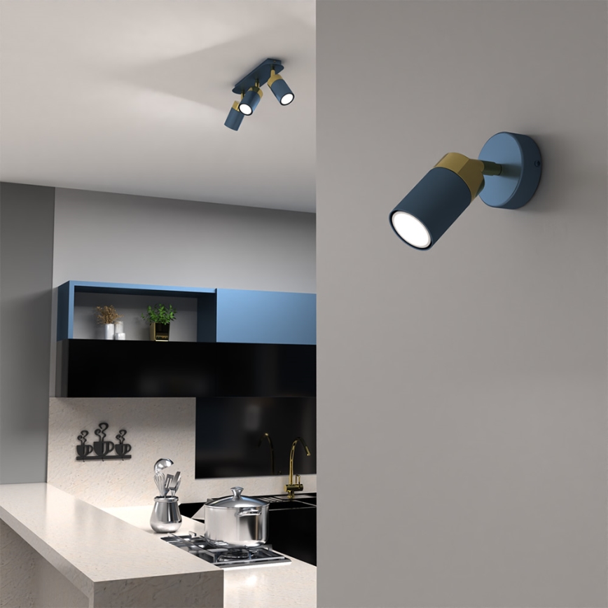 Brilagi - Zidna r. lampa POKER 1xGU10/25W/230V plava/zl.