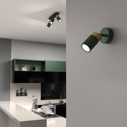 Brilagi - Zidna r. lampa POKER 1xGU10/25W/230V zelena/zl.