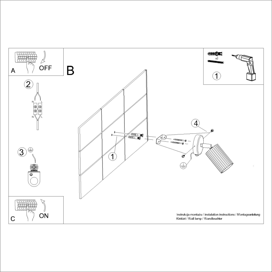 Brilagi - Zidna reflektorska lampa CRESTO 1xGU10/10W/230V kremasta