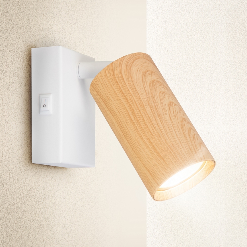Brilagi - Zidna reflektorska lampa SELE 1xGU10/30W/230V bela/dekor hrasta