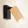 Brilagi - Zidna reflektorska lampa SELE 1xGU10/30W/230V crno/dekor hrasta