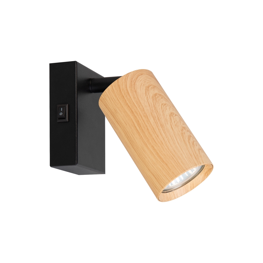 Brilagi - Zidna reflektorska lampa SELE 1xGU10/30W/230V crno/dekor hrasta