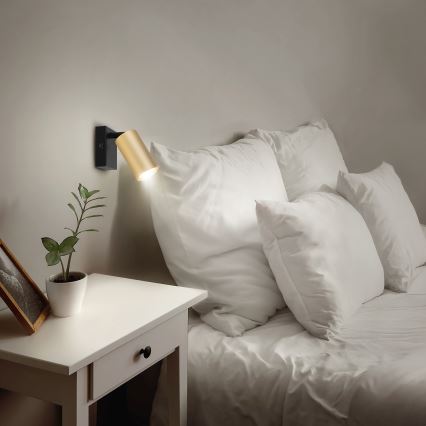 Brilagi - Zidna reflektorska lampa SELE 1xGU10/30W/230V crno/zlatna