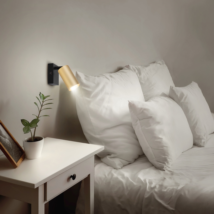 Brilagi - Zidna reflektorska lampa SELE 1xGU10/30W/230V crno/zlatna