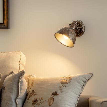 Brilagi - Zidna reflektorska svetiljka TECHNO 1xE27/60W/230V bronza/patina