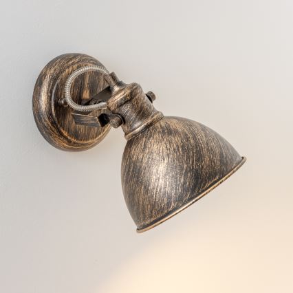 Brilagi - Zidna reflektorska svetiljka TECHNO 1xE27/60W/230V bronza/patina