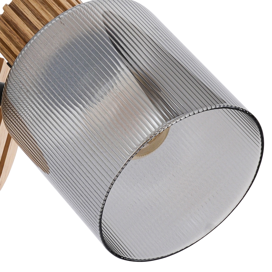 Brilagi - Zidna spot svetiljka HYGGE 1xE14/15W/230V kaučukovo drvo/dimljeno staklo