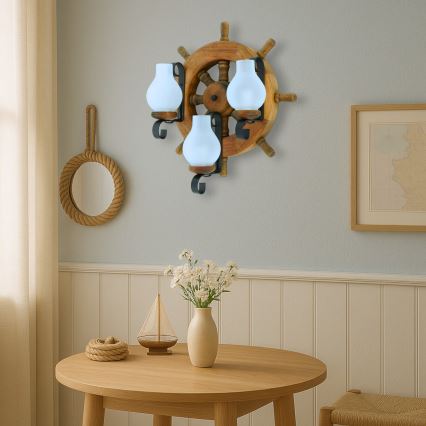 Brilagi - Zidna svetiljka TIMONA 3xE14/40W/230V bukva