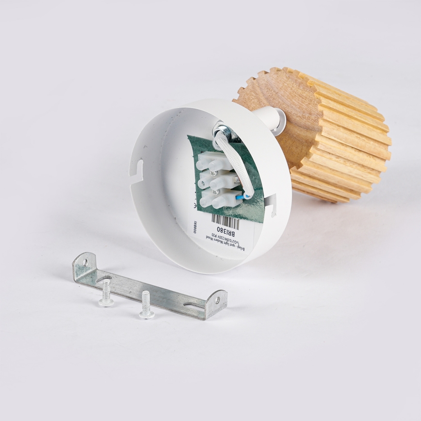 Brilagi - Zidno spot svetlo MODERN WOOD 1xGU10/8W/230V kaučukovo drvo/bela