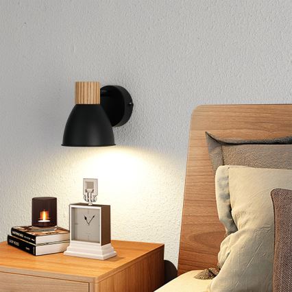 Brilagi - Zidno spot svetlo ODENSE 1xE14/10W/230V od kaučukovog drveta/crna