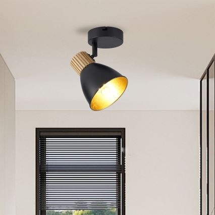 Brilagi - Zidno spot svetlo ODENSE 1xE14/10W/230V od kaučukovog drveta/crna