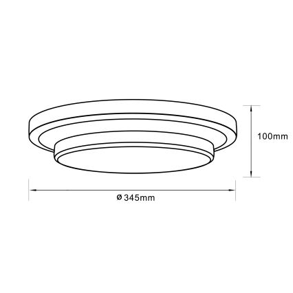 Brilliant - LED Plafonjera MALMÖ LED/12W/230V 3000K pr. 34,5 cm crno