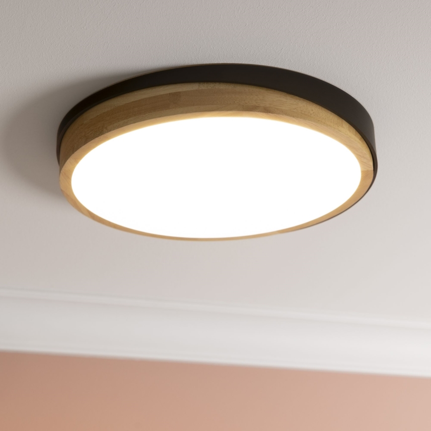Brilliant - LED Prigušiva plafonjera BAARLO LED/24W/230V pr. 35 cm crno/fikus elastika - FSC sertifikovano