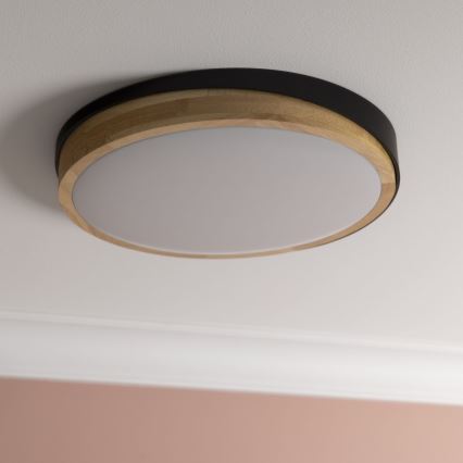 Brilliant - LED Prigušiva plafonjera BAARLO LED/24W/230V pr. 35 cm crno/fikus elastika - FSC sertifikovano