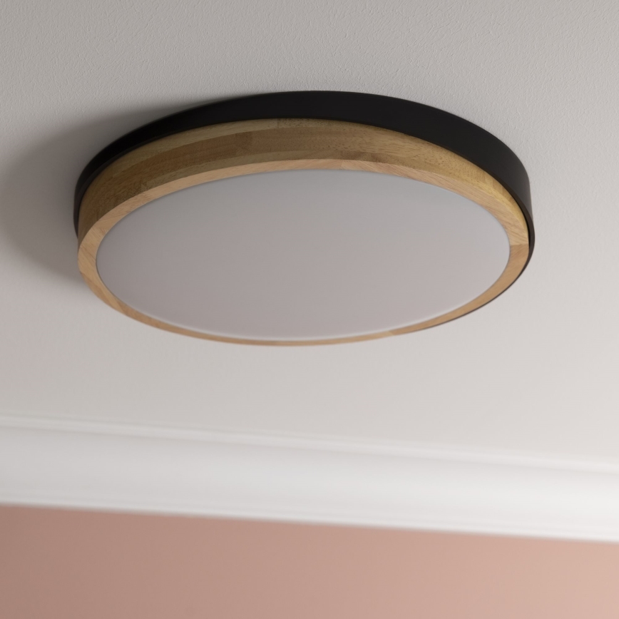 Brilliant - LED Prigušiva plafonjera BAARLO LED/24W/230V pr. 35 cm crno/fikus elastika - FSC sertifikovano
