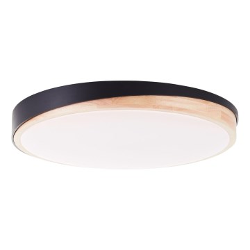 Brilliant - LED Prigušiva plafonjera BAARLO LED/36W/230V 3000-6500K pr. 50 cm crno/fikus elastika + Daljinski upravljač - FSC sertifikovano