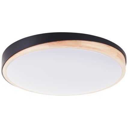 Brilliant - LED Prigušiva plafonjera BAARLO LED/36W/230V 3000-6500K pr. 50 cm crno/fikus elastika + Daljinski upravljač - FSC sertifikovano