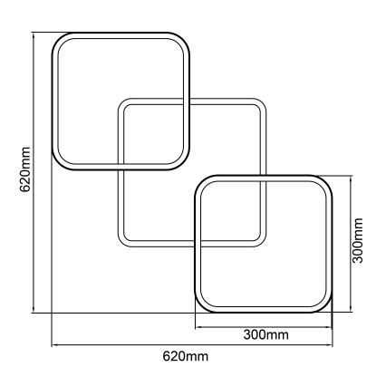 Brilliant - LED Prigušiva plafonjera DENNET LED/40W/230V 3000K 62x62 cm