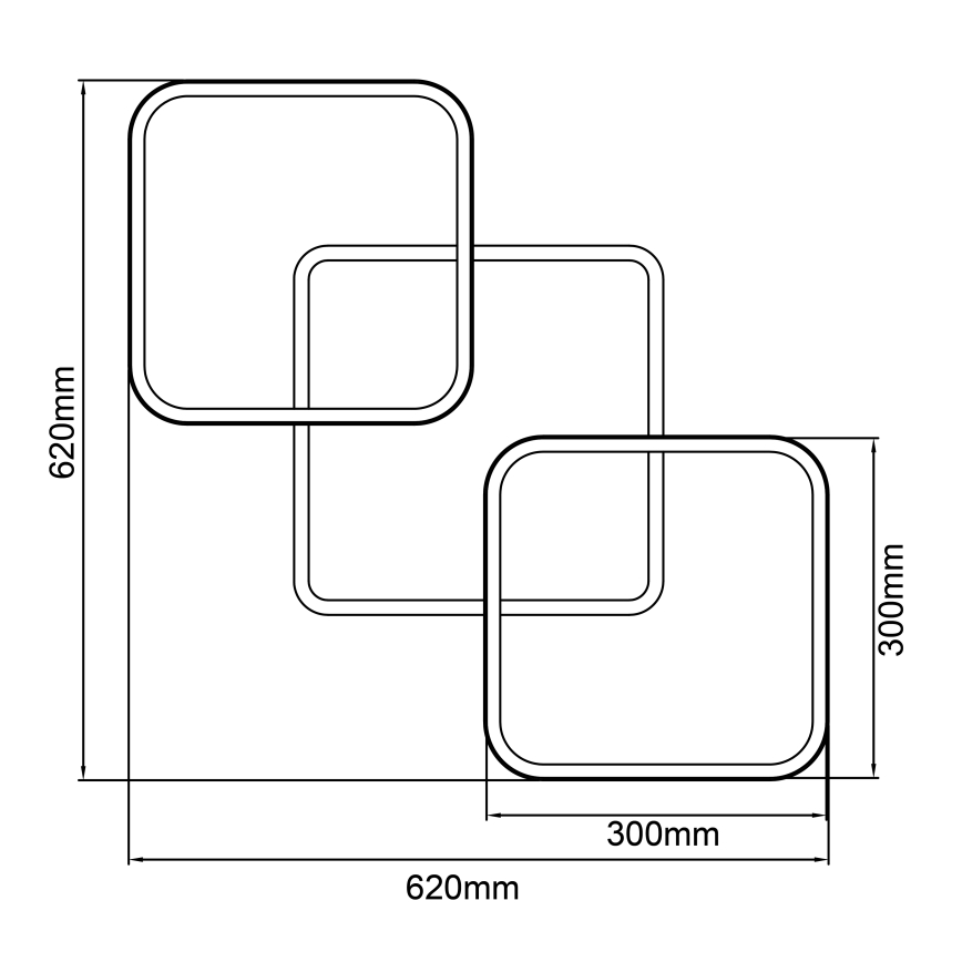 Brilliant - LED Prigušiva plafonjera DENNET LED/40W/230V 3000K 62x62 cm