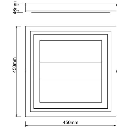 Brilliant - LED Prigušiva plafonjera RHEA LED/24W/230V 3000K 45x45 cm - FSC sertifikovano