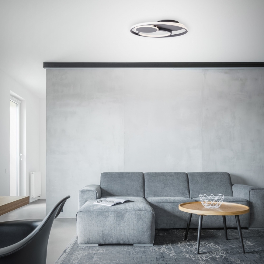 Brilliant - LED Prigušiva plafonjera RUNDA LED/50W/230V 3000-6500K crno + Daljinski upravljač
