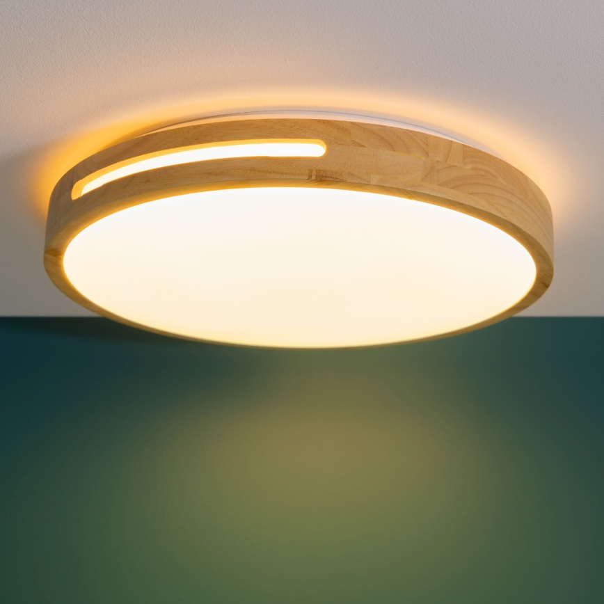 Brilliant - LED Prigušiva plafonjera WOODBURY LED/24W/230V pr. 39 cm fikus elastika - FSC sertifikovano