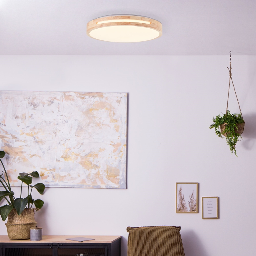 Brilliant - LED Prigušiva plafonjera WOODBURY LED/24W/230V pr. 39 cm fikus elastika - FSC sertifikovano