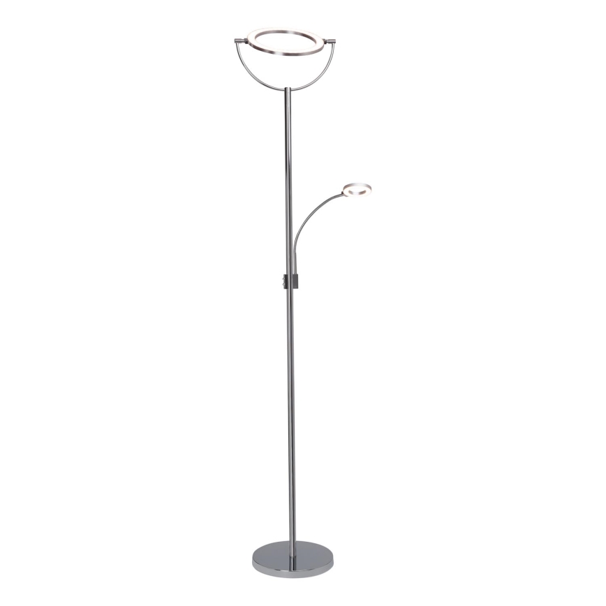 Brilliant - LED prigušiva podna lampa DEMIAN 2xLED/12W/230V sjajni hrom