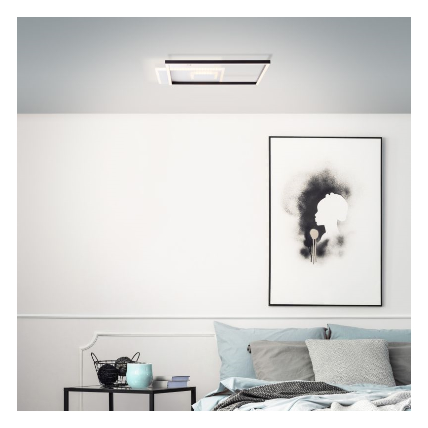 Brilliant - LED Prigušiva plafonjera IORGO LED/40W/230V 3000K 43,5x43,5 cm bela/crno